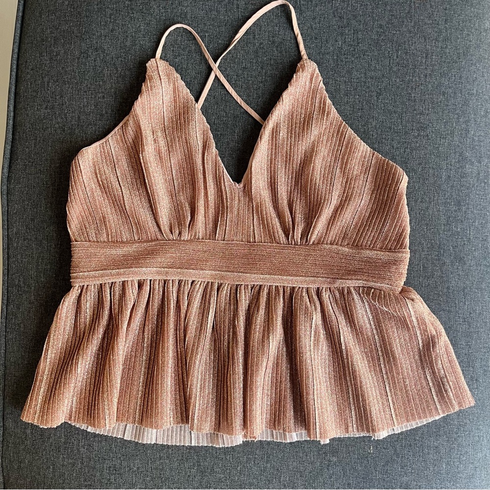 Francesca’s Rose Gold Strappy Women's Top